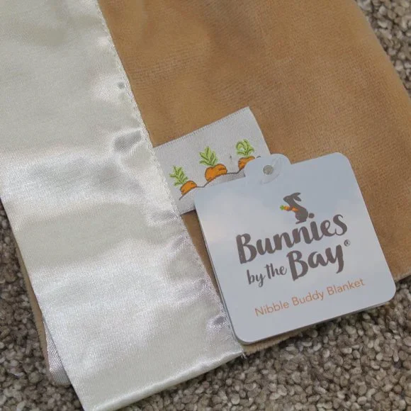 Bunnies by the Bay Nibble Buddy Blanket Security Lovey Tan Bunny Rabbit Baby NWT - Picture 3 of 5